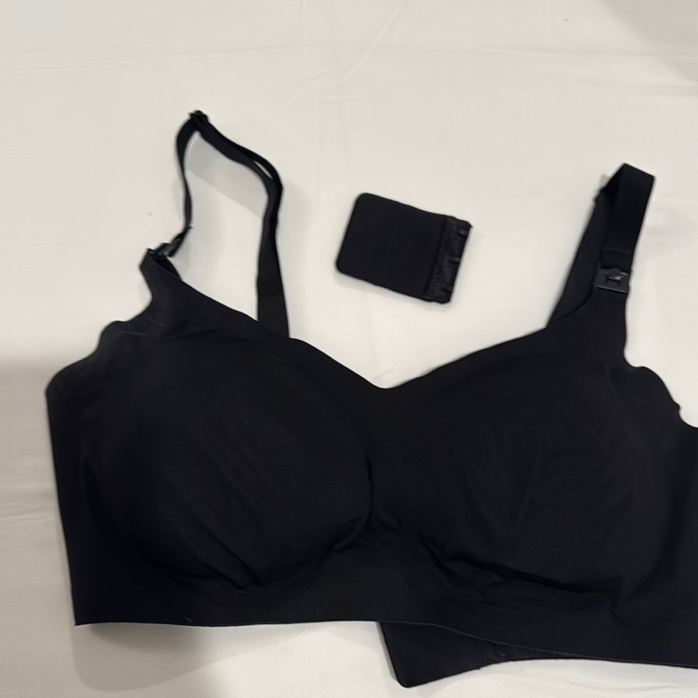 Kindred Bravely Black Supportive Nursing Bra with Wide Straps